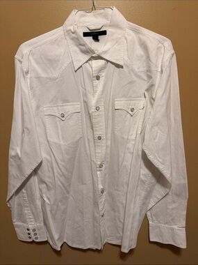 Express White Men's Western Button-Down Shirt